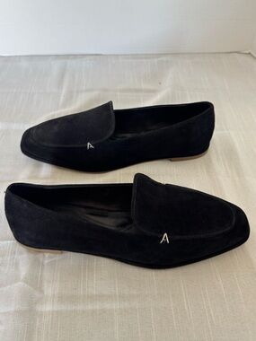 AEROSOLES Women's Neo Loafers - Black Suede Size 9.5M